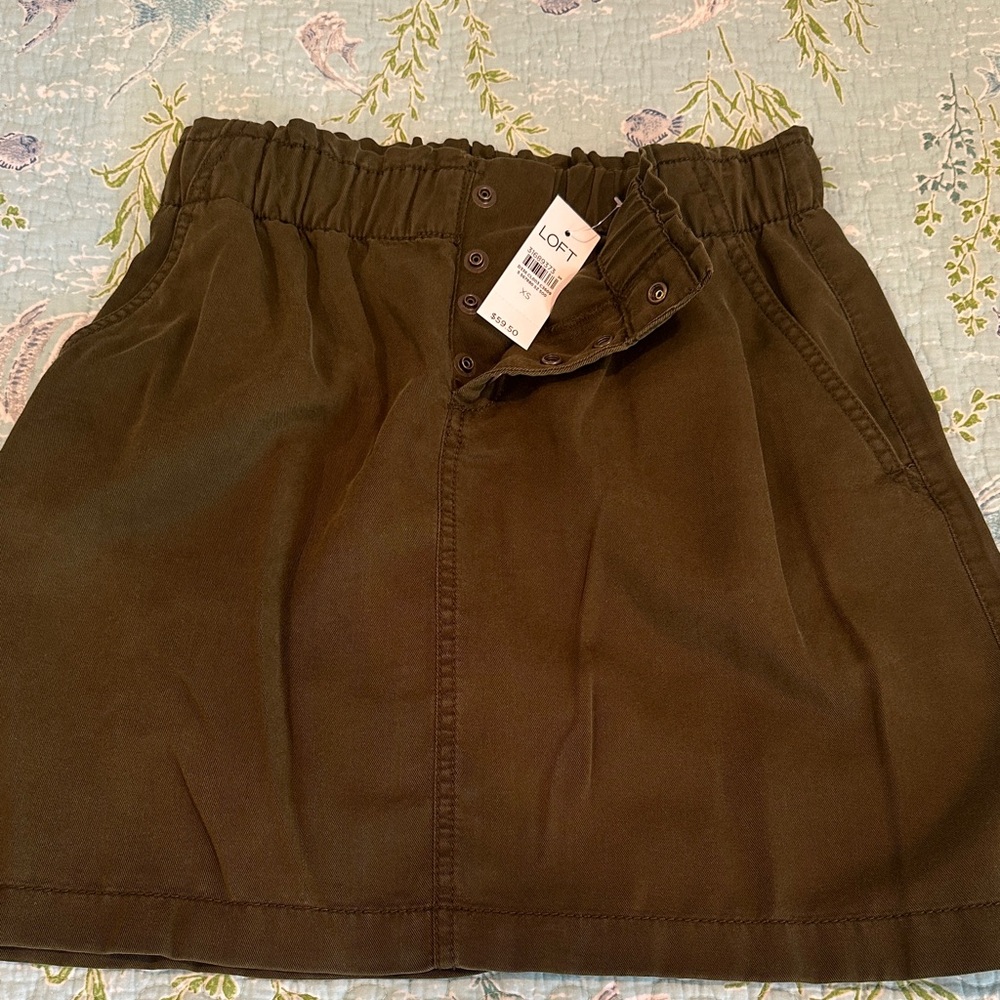 LOFT Olive Green Mini Skirt
